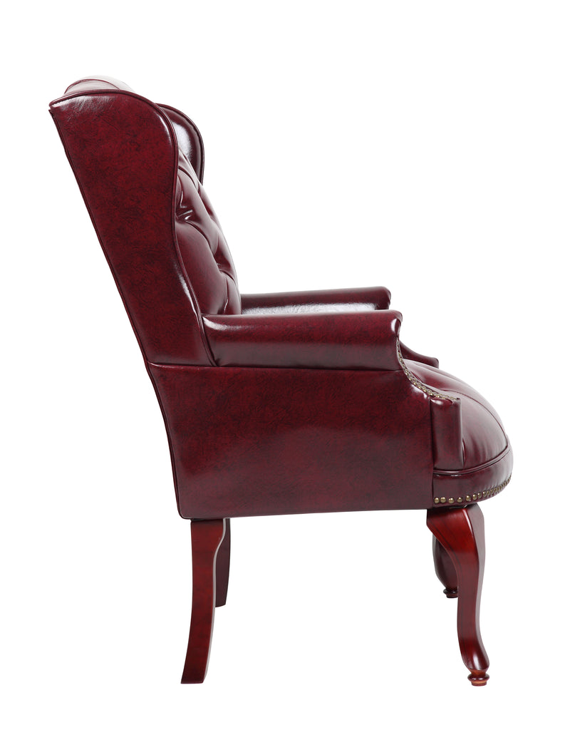 Boss Wingback Traditional Guest Chair In Burgundy (B809-BY) Each