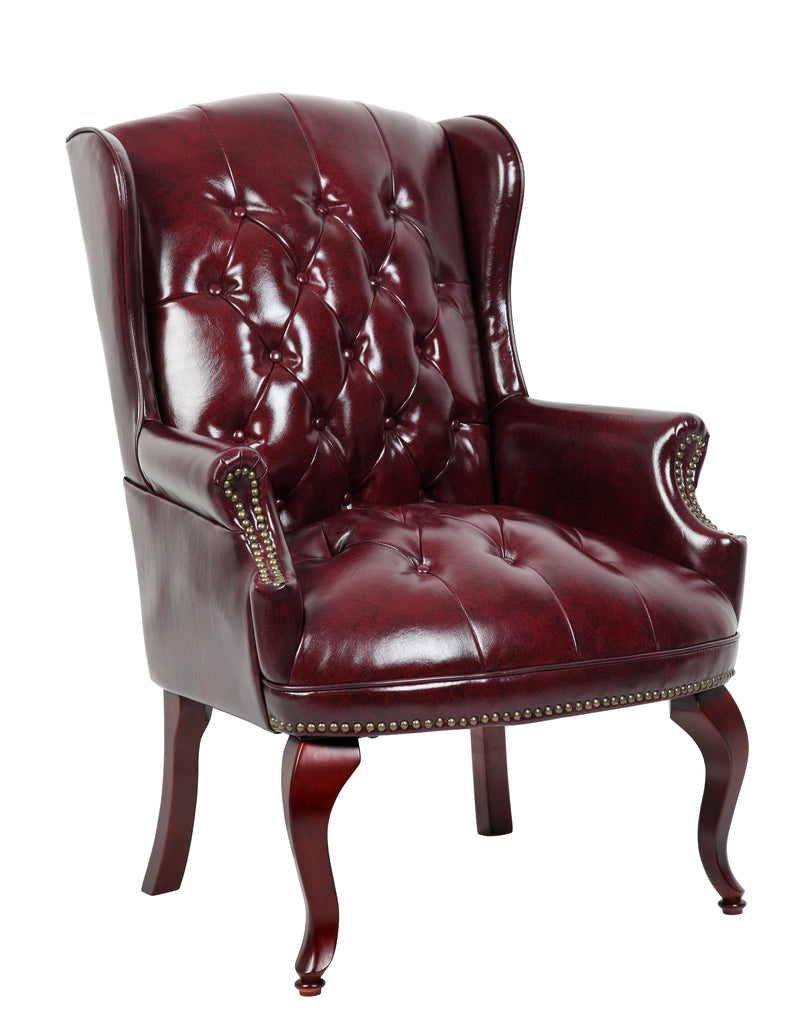 Boss Wingback Traditional Guest Chair In Burgundy (B809-BY) Each