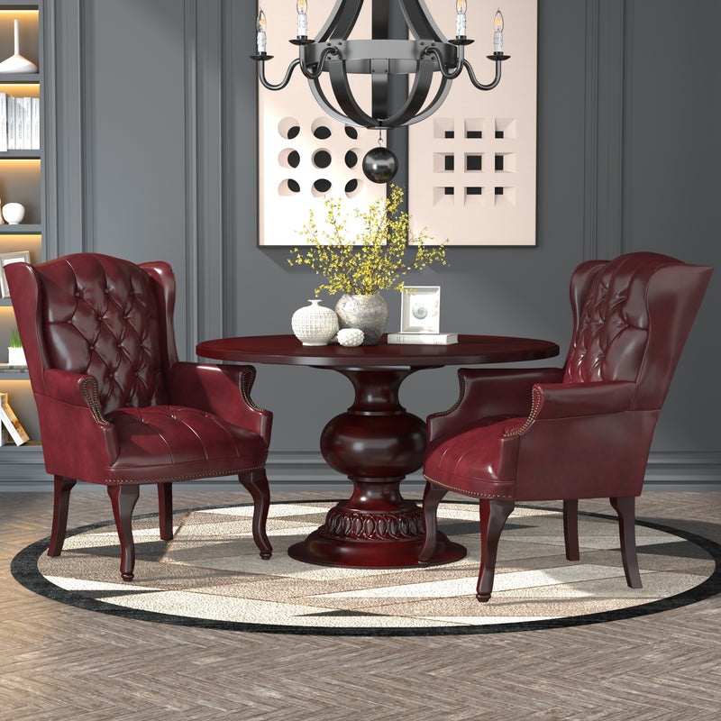 Boss Wingback Traditional Guest Chair In Burgundy (B809-BY) Each