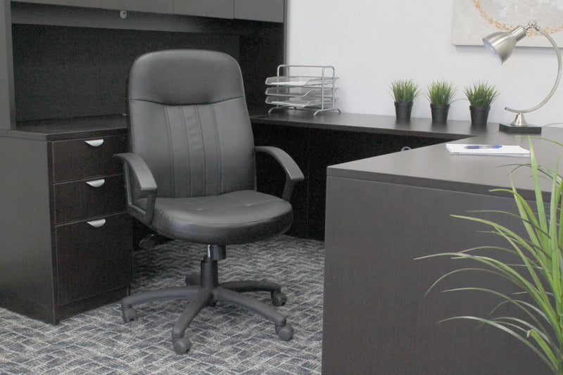 Boss Executive Leather Budget Chair (B8106) Each