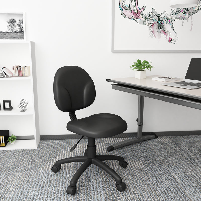 Boss Diamond Task Chair In Black Antimicrobial Vinyl (B9090-CS) Each