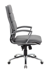 Boss Executive CaressoftPlus Chair with Metal Chrome Finish, Gray (B9471-GY) Each