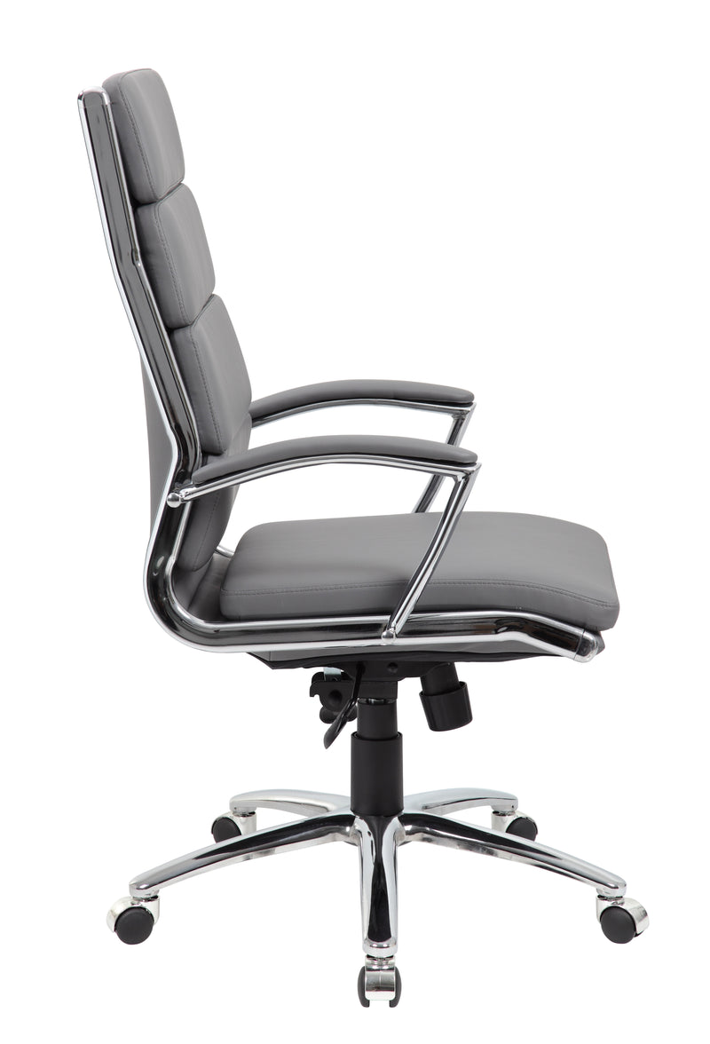 Boss Executive CaressoftPlus Chair with Metal Chrome Finish, Gray (B9471-GY) Each