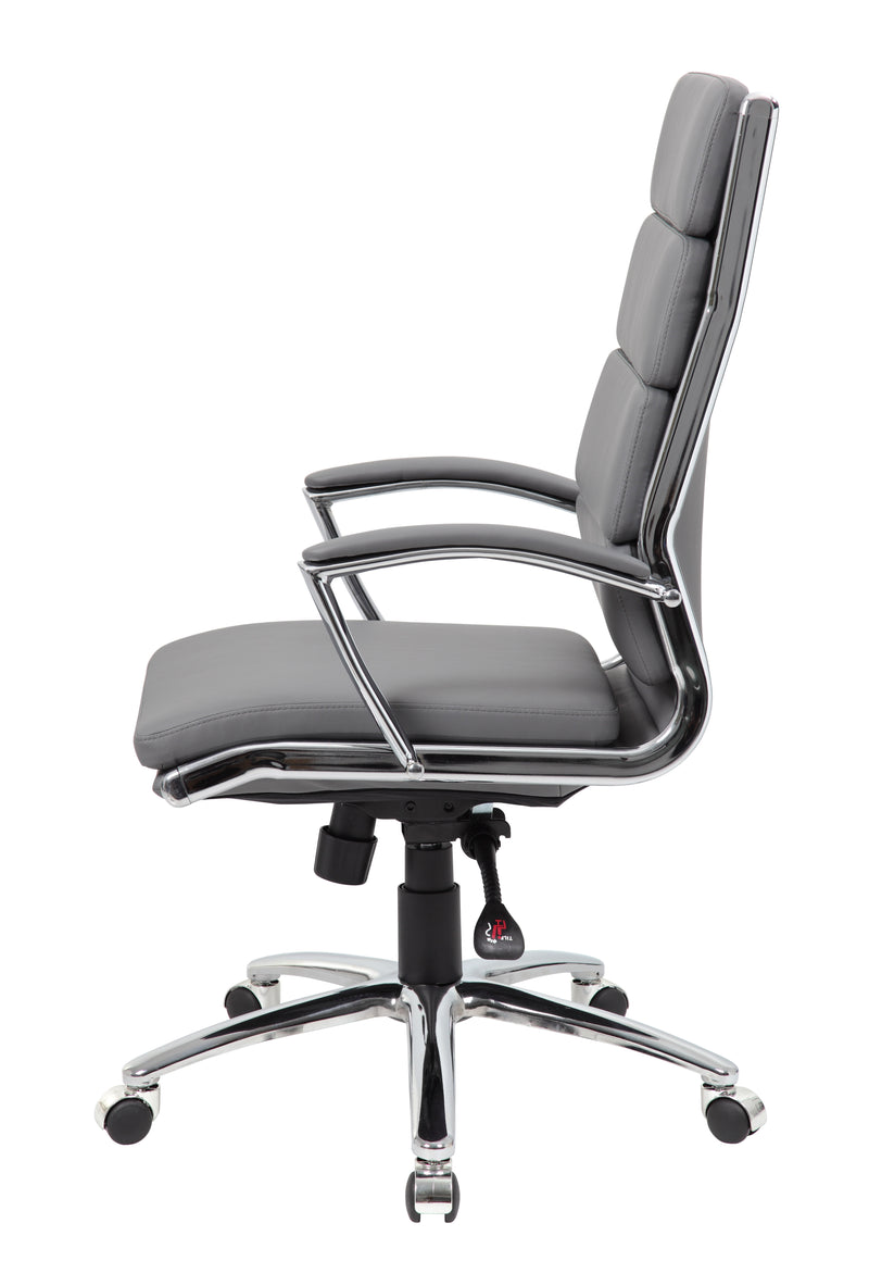 Boss Executive CaressoftPlus Chair with Metal Chrome Finish, Gray (B9471-GY) Each
