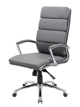 Boss Executive CaressoftPlus Chair with Metal Chrome Finish, Gray (B9471-GY) Each