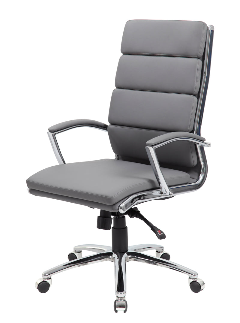 Boss Executive CaressoftPlus Chair with Metal Chrome Finish, Gray (B9471-GY) Each