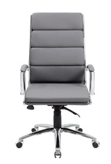Boss Executive CaressoftPlus Chair with Metal Chrome Finish, Gray (B9471-GY) Each