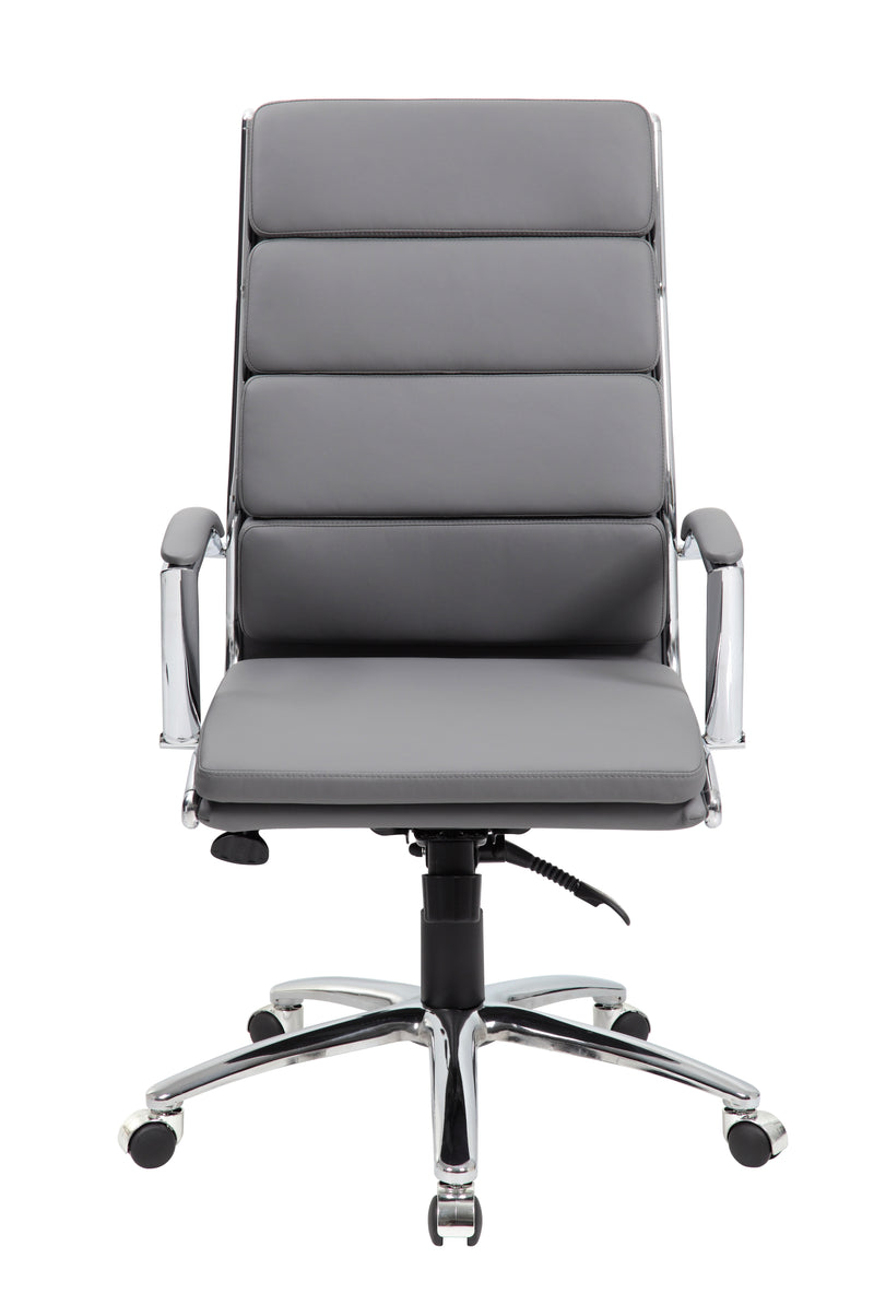 Boss Executive CaressoftPlus Chair with Metal Chrome Finish, Gray (B9471-GY) Each