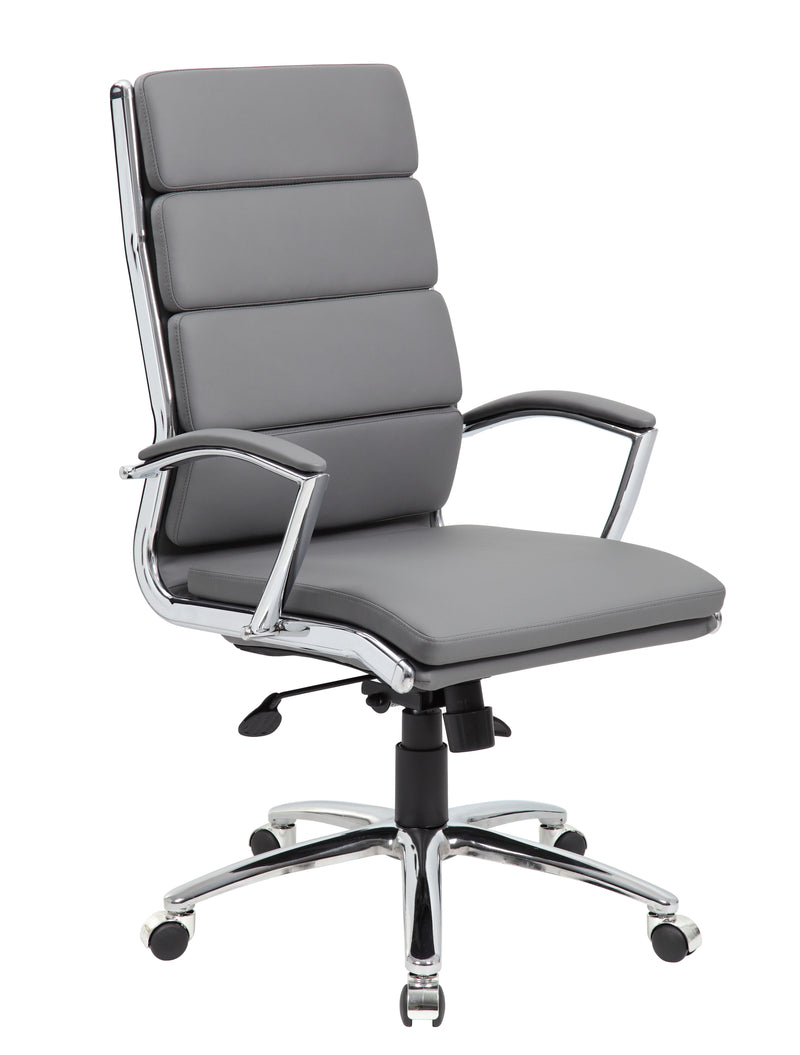 Boss Executive CaressoftPlus Chair with Metal Chrome Finish, Gray (B9471-GY) Each