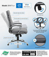 Boss Executive CaressoftPlus Chair with Metal Chrome Finish, Gray (B9471-GY) Each