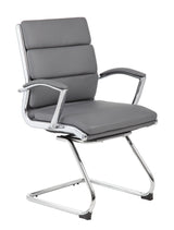 Boss Executive CaressoftPlus Chair with Metal Chrome Finish, Guest Chair, Gray (B9479-GY) Each