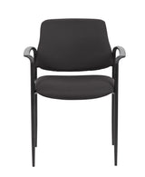 Boss Square Back Diamond Stacking Chair w/Arm In Black (B9503-BK) Each
