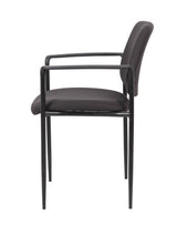 Boss Square Back Diamond Stacking Chair w/Arm In Black (B9503-BK) Each