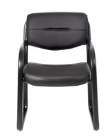 Boss Leather Sled Base Side Chair w/Arms (B9529) Each