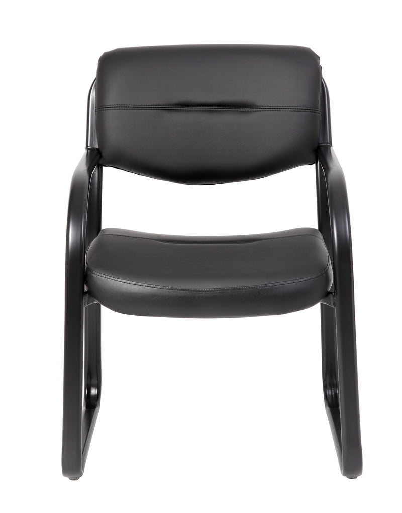 Boss Leather Sled Base Side Chair w/Arms (B9529) Each