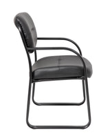 Boss Leather Sled Base Side Chair w/Arms (B9529) Each