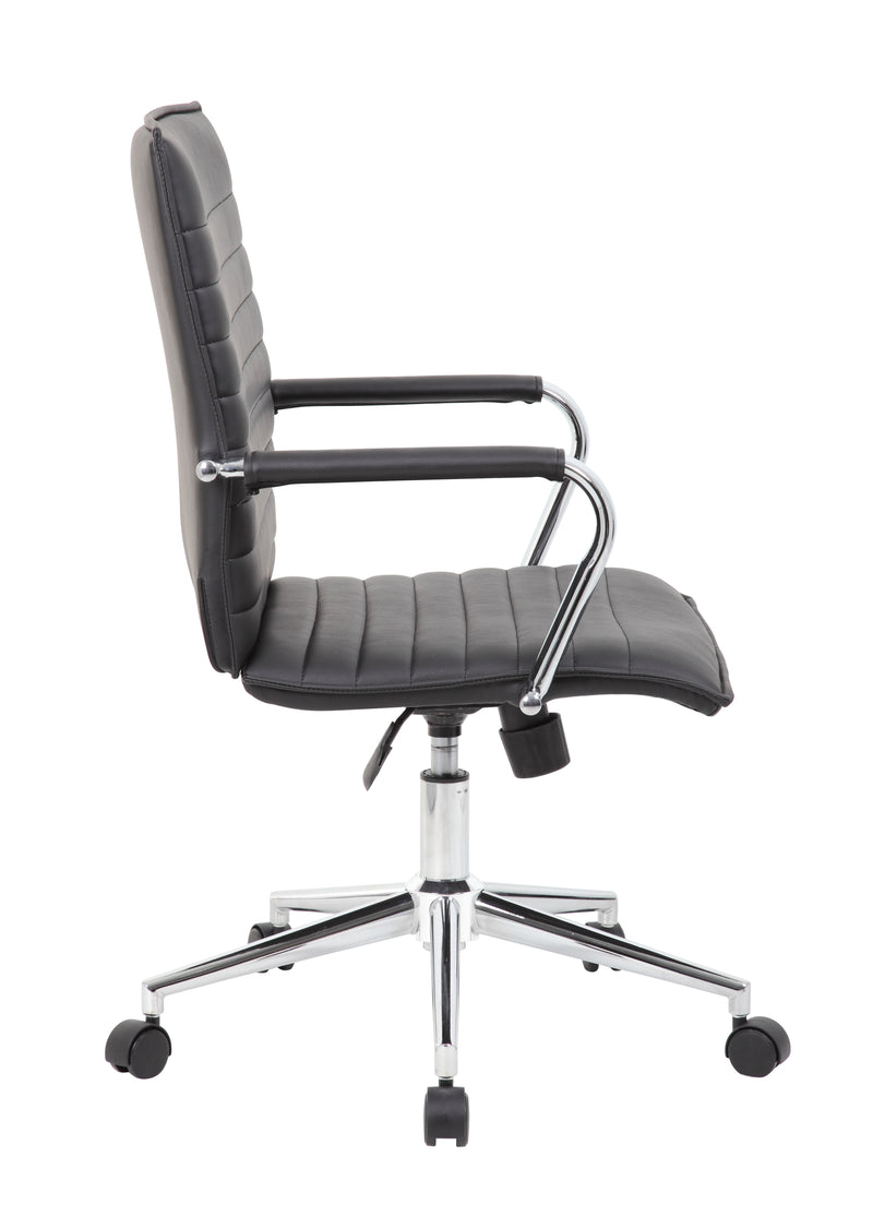 Boss Black Vinyl Hospitality Chair (B9533C-BK) Each