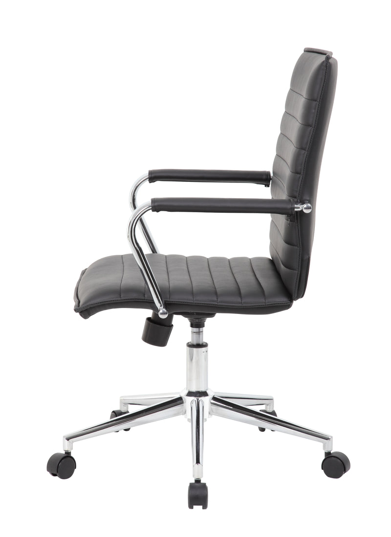 Boss Black Vinyl Hospitality Chair (B9533C-BK) Each