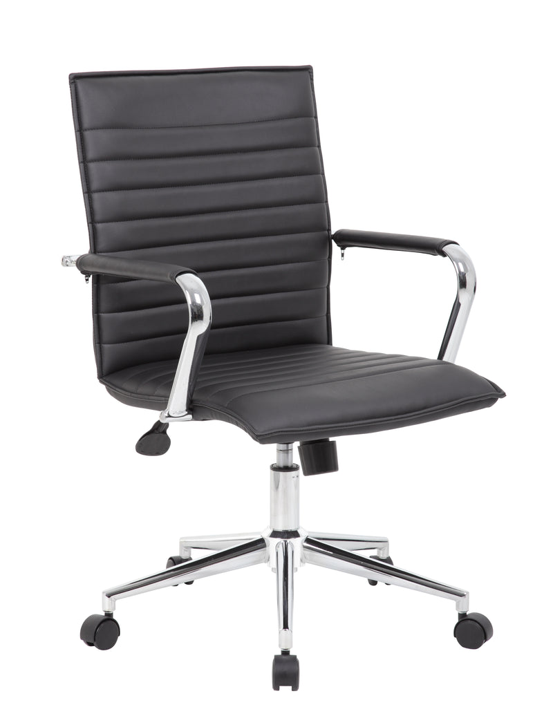 Boss Black Vinyl Hospitality Chair (B9533C-BK) Each
