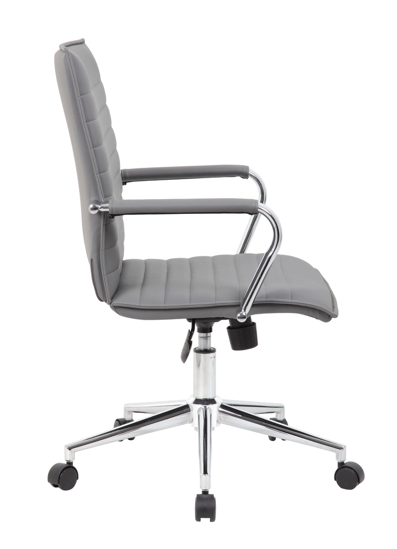 Boss Gray Vinyl Hospitality Chair (B9533C-GY) Each