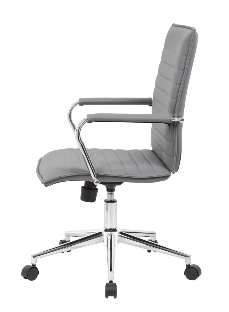 Boss Gray Vinyl Hospitality Chair (B9533C-GY) Each
