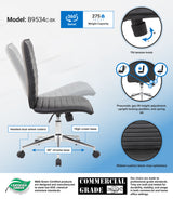 Boss Black Vinyl Armless Hospitality Chair (B9534C-BK) Each