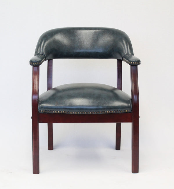 Boss Captain's Guest, Accent or Dining Chair in Blue Vinyl (B9540-BE) Each