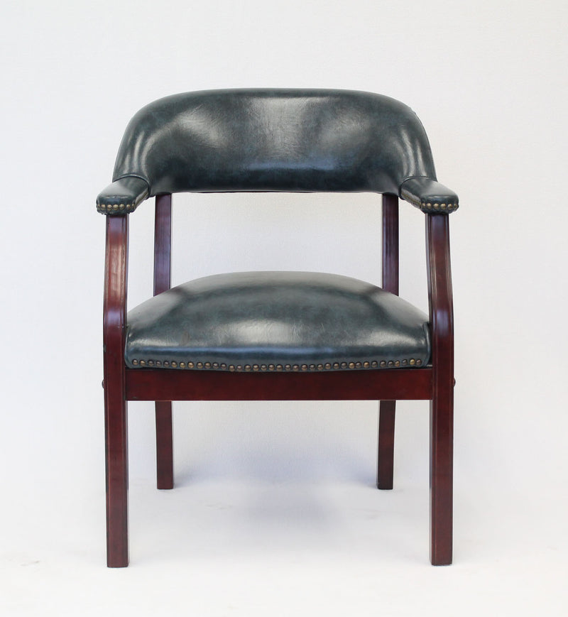 Boss Captain's Guest, Accent or Dining Chair in Blue Vinyl (B9540-BE) Each