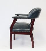 Boss Captain's Guest, Accent or Dining Chair in Blue Vinyl (B9540-BE) Each