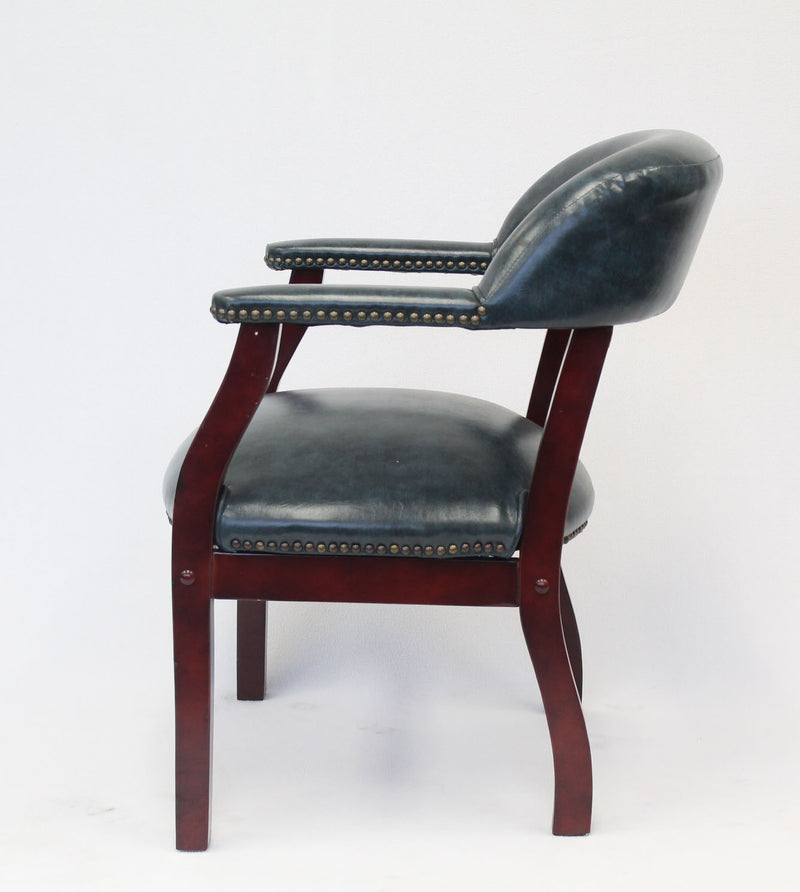 Boss Captain's Guest, Accent or Dining Chair in Blue Vinyl (B9540-BE) Each