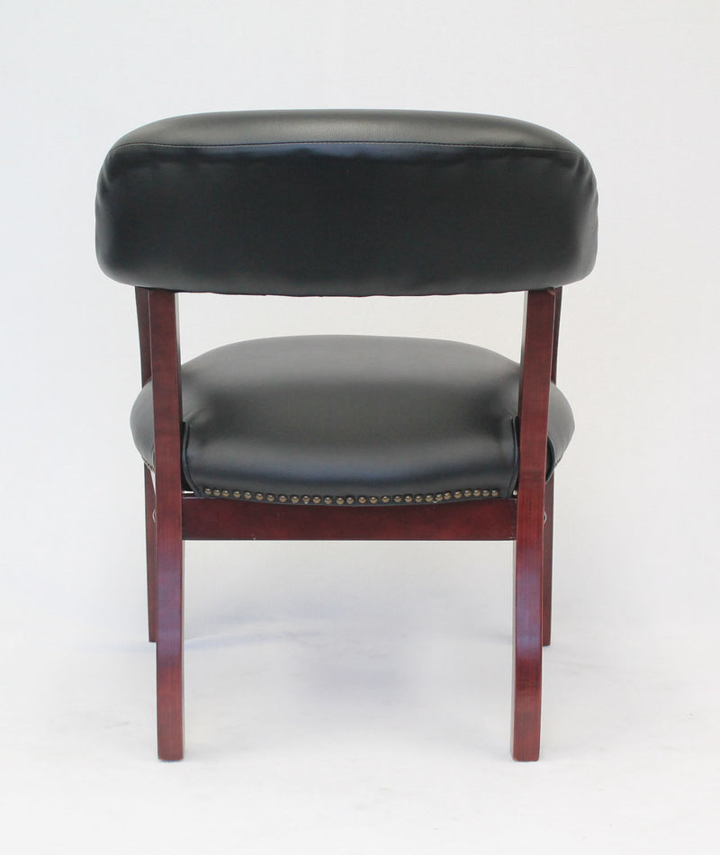 Boss Captain's Guest, Accent or Dining Chair in Black Vinyl (B9540-BK) Each