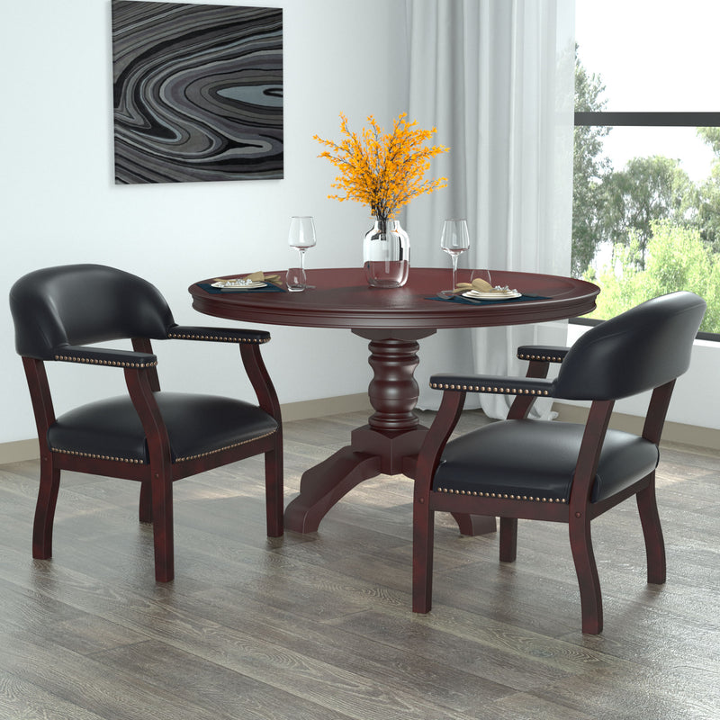 Boss Captain's Guest, Accent or Dining Chair in Black Vinyl (B9540-BK) Each