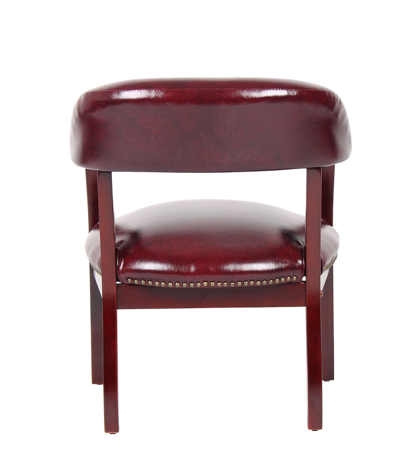 Boss Captain's Guest, Accent or Dining Chair in Burgundy Vinyl (B9540-BY) Each