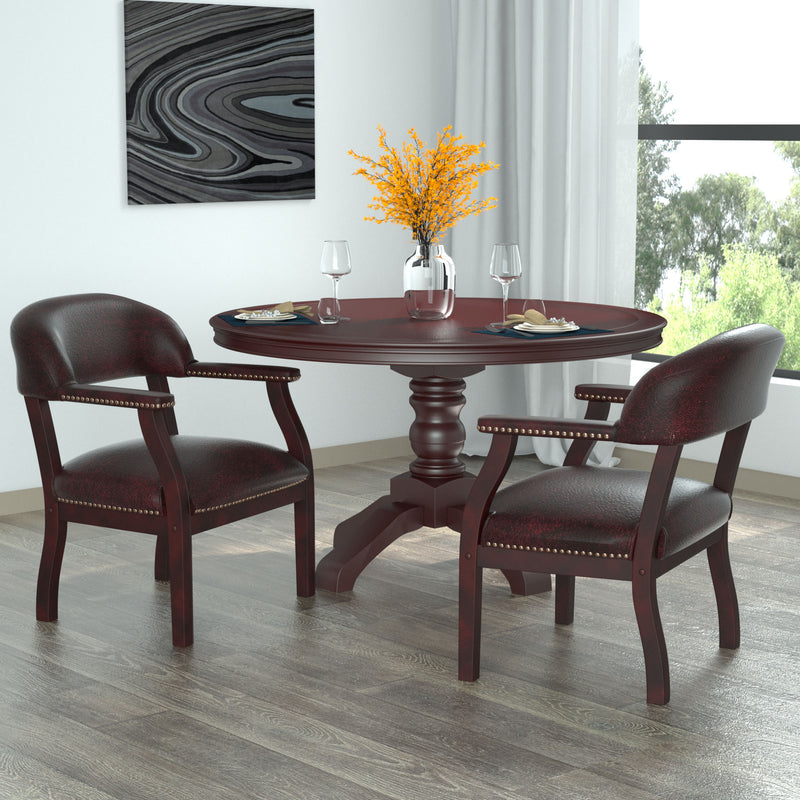 Boss Captain's Guest, Accent or Dining Chair in Burgundy Vinyl (B9540-BY) Each