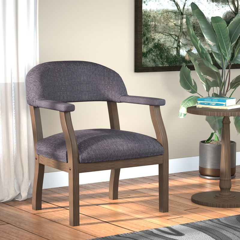 Boss Modern Captain's Guest, Accent or Dining Chair in Slate Grade Commercial Grade Linen (B9540DW-SG) Each