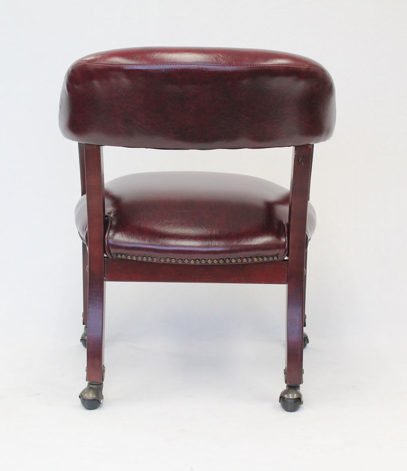 Boss Captain's Guest, Accent or Dining Chair in Burgundy Vinyl w/Casters (B9545-BY) Each