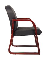 Boss Mahogany Frame Guest, Accent or Dining Chair In Black Fabric (B9570-BK) Each