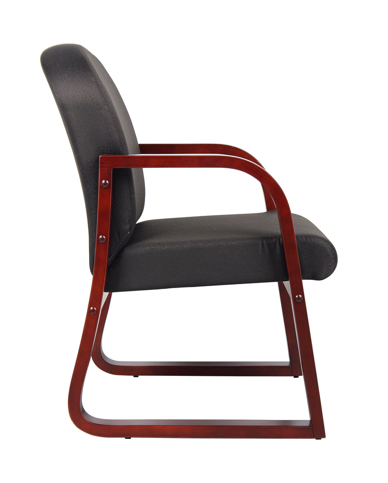 Boss Mahogany Frame Guest, Accent or Dining Chair In Black Fabric (B9570-BK) Each