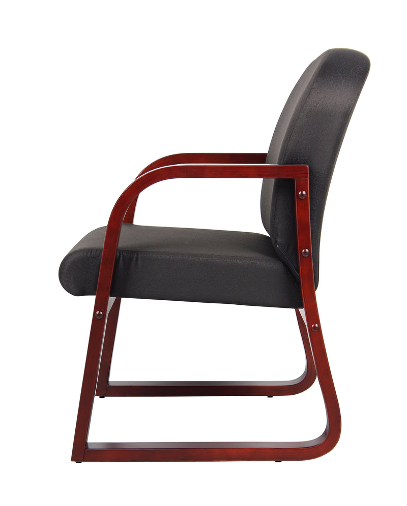 Boss Mahogany Frame Guest, Accent or Dining Chair In Black Fabric (B9570-BK) Each