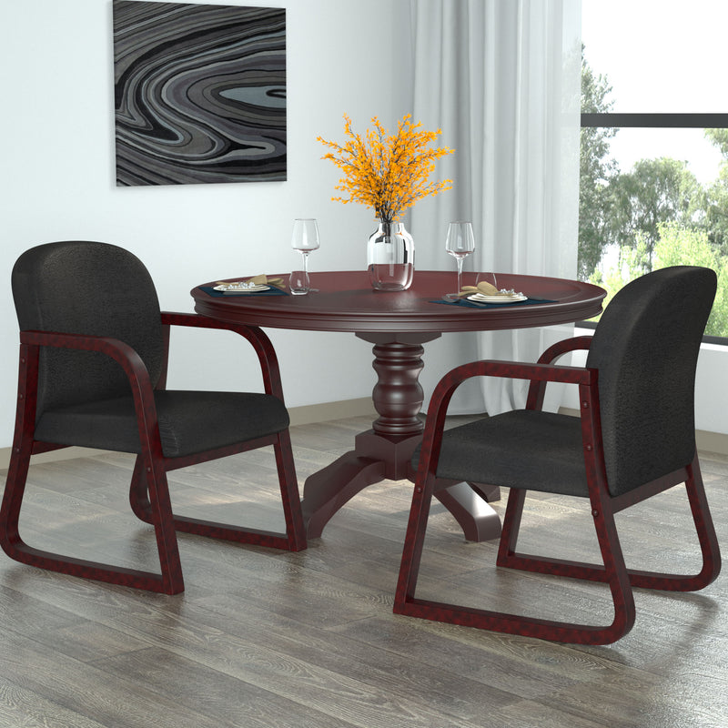 Boss Mahogany Frame Guest, Accent or Dining Chair In Black Fabric (B9570-BK) Each