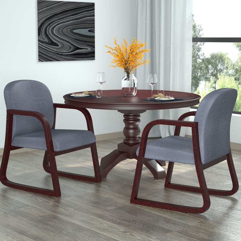 Boss Mahogany Frame Guest, Accent or Dining Chair in Gray Fabric (B9570-GY) Each