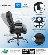 Boss Heavy Duty Double Plush CaressoftPlus Chair, 400 Lbs.  (B991-CP) Each