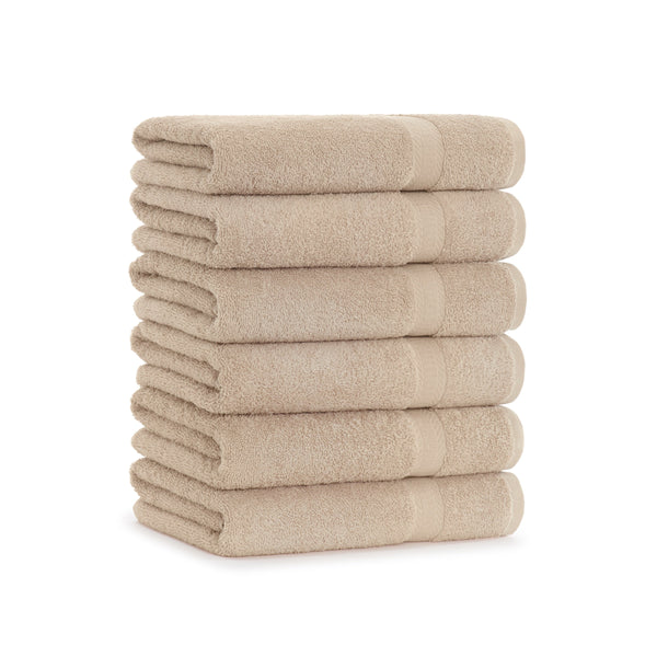 Arkwright Home True Color Bath Towel 25x52 Beige (6/Pack) (P-BATH-BG-6) 6/PK