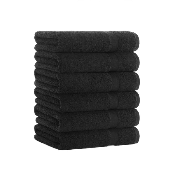 Arkwright Home True Color Bath Towel 25x52 Black (6/Pack) (P-BATH-BK-6) 6/PK