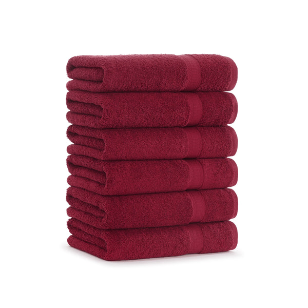 Arkwright Home True Color Bath Towel 25x52 Burgundy (6/Pack) (P-BATH-BD-6) 6/PK