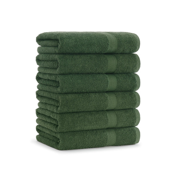 Arkwright Home True Color Bath Towel 25x52 Green (6/Pack) (P-BATH-HG-6) 6/PK
