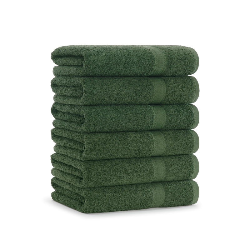 Arkwright Home True Color Bath Towel 25x52 Green (6/Pack) (P-BATH-HG-6) 6/PK