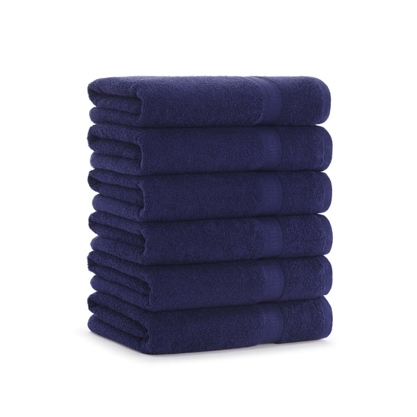 Arkwright Home True Color Bath Towel 25x52 Navy (6/Pack) (P-BATH-NV-6) 6/PK
