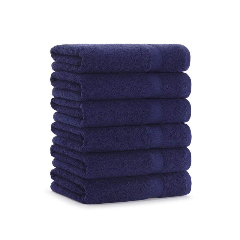 Arkwright Home True Color Bath Towel 25x52 Navy (6/Pack) (P-BATH-NV-6) 6/PK