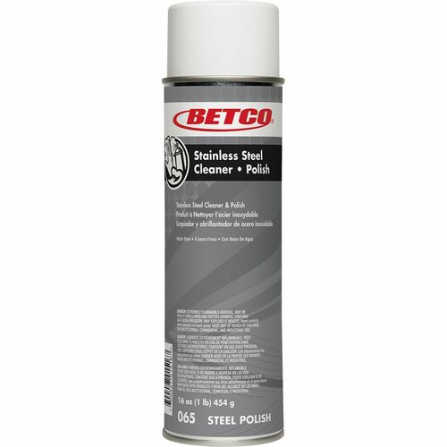 Betco Stainless Steel Cleaner and Polish, Characteristic Scent, 16 oz Aerosol Spray (BET0652300) Each